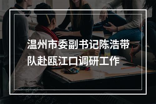 温州市委副书记陈浩带队赴瓯江口调研工作