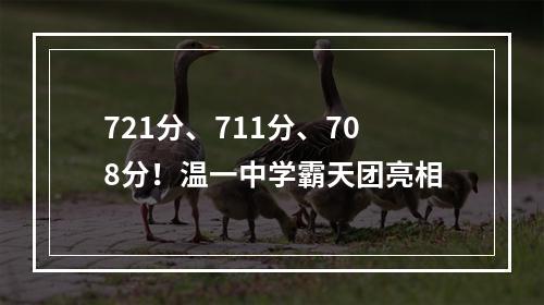 721分、711分、708分！温一中学霸天团亮相