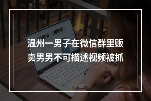 温州一男子在微信群里贩卖男男不可描述视频被抓