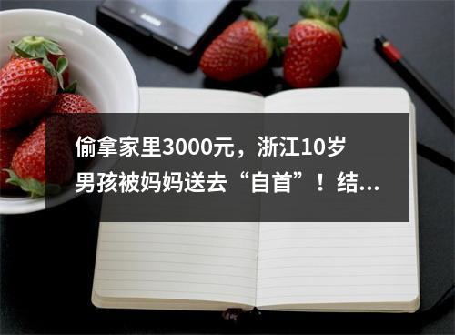 偷拿家里3000元，浙江10岁男孩被妈妈送去“自首”！结果亮了