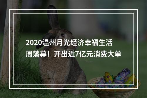 2020温州月光经济幸福生活周落幕！开出近7亿元消费大单