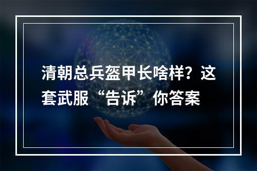 清朝总兵盔甲长啥样？这套武服“告诉”你答案