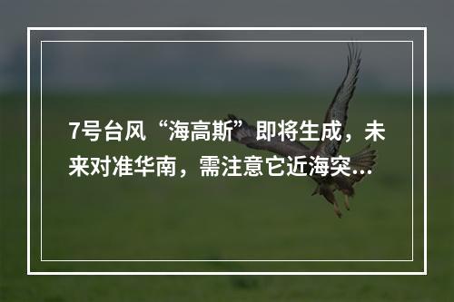 7号台风“海高斯”即将生成，未来对准华南，需注意它近海突然增强