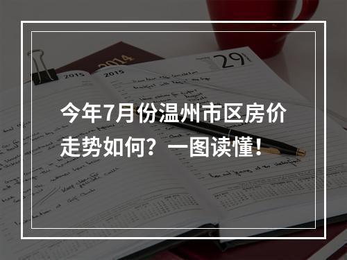 今年7月份温州市区房价走势如何？一图读懂！
