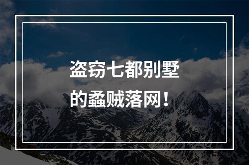盗窃七都别墅的蟊贼落网！