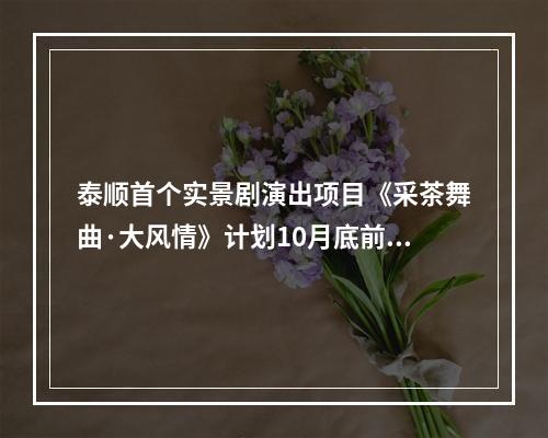 泰顺首个实景剧演出项目《采茶舞曲·大风情》计划10月底前亮相
