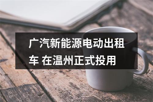 广汽新能源电动出租车 在温州正式投用
