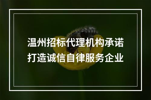 温州招标代理机构承诺打造诚信自律服务企业