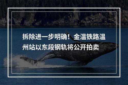 拆除进一步明确！金温铁路温州站以东段钢轨将公开拍卖