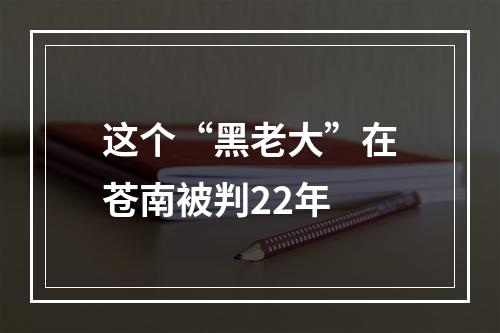 这个“黑老大”在苍南被判22年