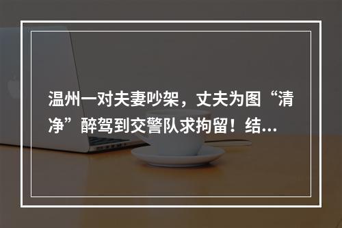 温州一对夫妻吵架，丈夫为图“清净”醉驾到交警队求拘留！结果…