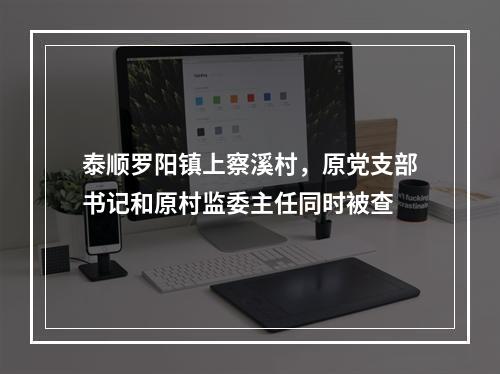 泰顺罗阳镇上察溪村，原党支部书记和原村监委主任同时被查
