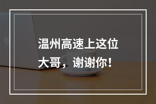 温州高速上这位大哥，谢谢你！