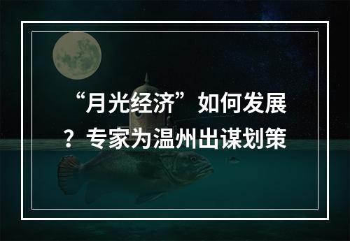 “月光经济”如何发展？专家为温州出谋划策