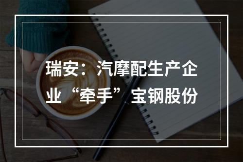 瑞安：汽摩配生产企业“牵手”宝钢股份
