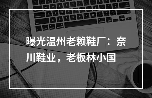 曝光温州老赖鞋厂：奈川鞋业，老板林小国