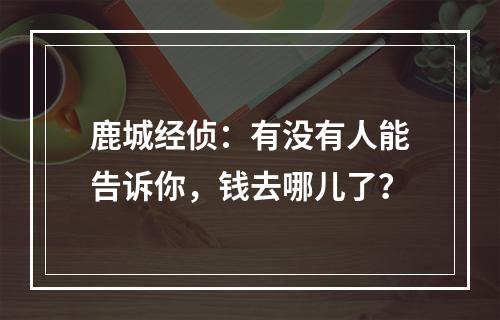鹿城经侦：有没有人能告诉你，钱去哪儿了？