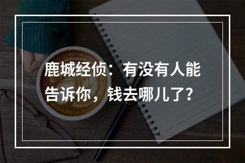 鹿城经侦：有没有人能告诉你，钱去哪儿了？