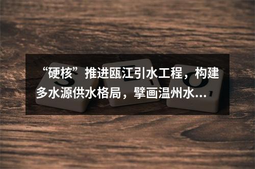 “硬核”推进瓯江引水工程，构建多水源供水格局，擘画温州水利新坐标