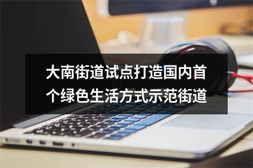 大南街道试点打造国内首个绿色生活方式示范街道