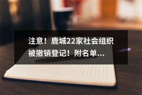 注意！鹿城22家社会组织被撤销登记！附名单...
