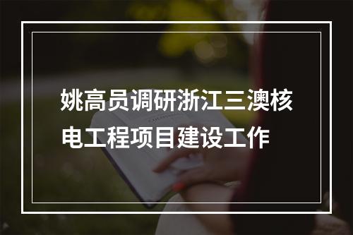 姚高员调研浙江三澳核电工程项目建设工作