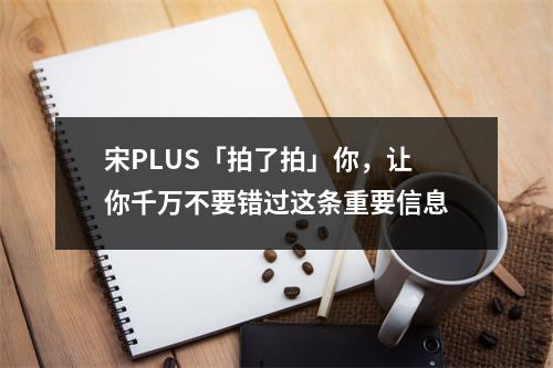 宋PLUS「拍了拍」你，让你千万不要错过这条重要信息