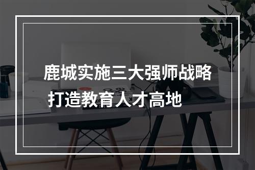 鹿城实施三大强师战略 打造教育人才高地