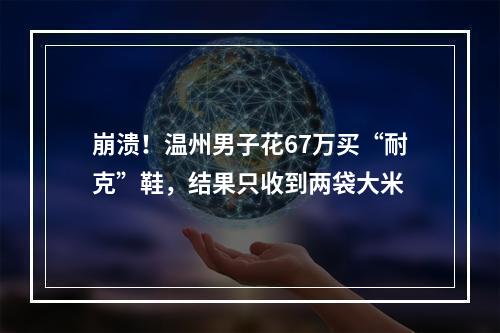 崩溃！温州男子花67万买“耐克”鞋，结果只收到两袋大米
