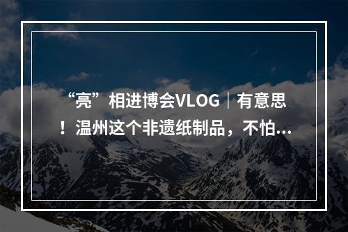 “亮”相进博会VLOG｜有意思！温州这个非遗纸制品，不怕水
