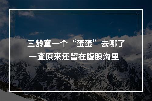 三龄童一个“蛋蛋”去哪了 一查原来还留在腹股沟里
