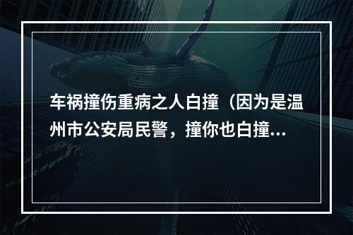 车祸撞伤重病之人白撞（因为是温州市公安局民警，撞你也白撞）