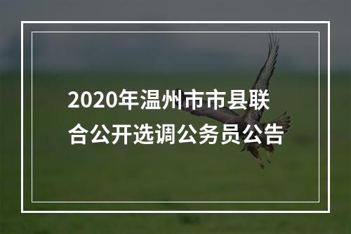 2020年温州市市县联合公开选调公务员公告