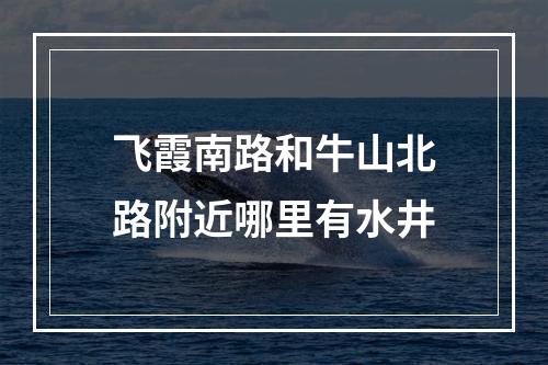 飞霞南路和牛山北路附近哪里有水井