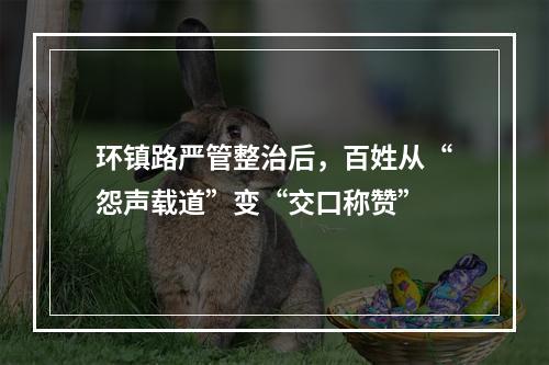 环镇路严管整治后，百姓从“怨声载道”变“交口称赞”