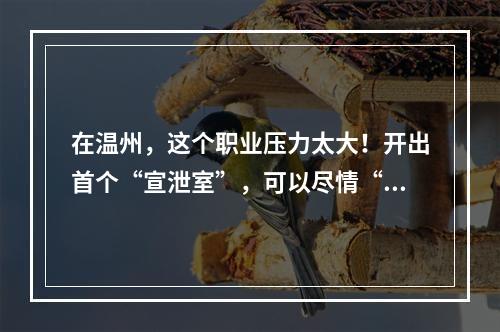 在温州，这个职业压力太大！开出首个“宣泄室”，可以尽情“揍人”