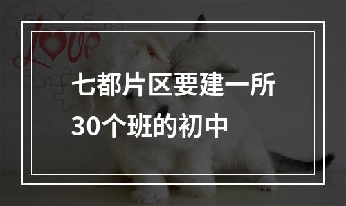 七都片区要建一所30个班的初中