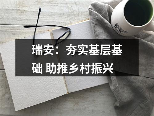 瑞安：夯实基层基础 助推乡村振兴