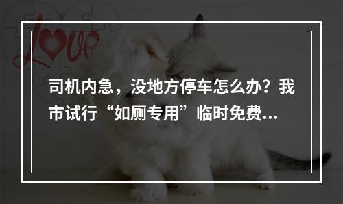 司机内急，没地方停车怎么办？我市试行“如厕专用”临时免费停车泊位