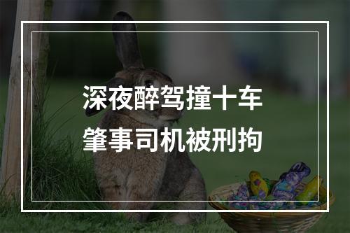 深夜醉驾撞十车 肇事司机被刑拘