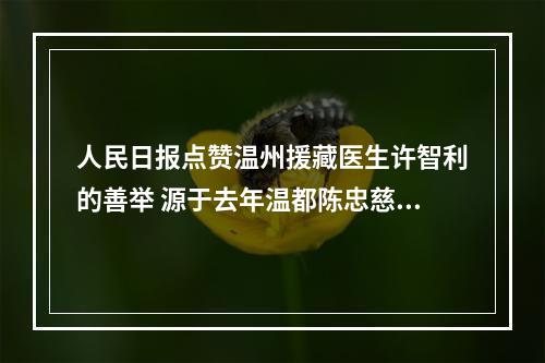 人民日报点赞温州援藏医生许智利的善举 源于去年温都陈忠慈善工作室的一次救助