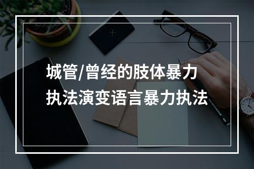 城管/曾经的肢体暴力执法演变语言暴力执法
