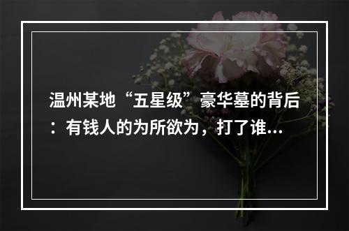温州某地“五星级”豪华墓的背后：有钱人的为所欲为，打了谁的脸？