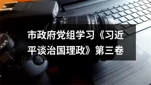 市政府党组学习《习近平谈治国理政》第三卷
