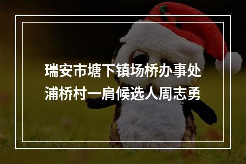 瑞安市塘下镇场桥办事处浦桥村一肩候选人周志勇