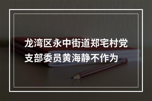 龙湾区永中街道郑宅村党支部委员黄海静不作为