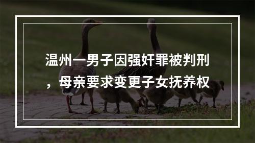 温州一男子因强奸罪被判刑，母亲要求变更子女抚养权