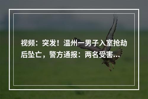 视频：突发！温州一男子入室抢劫后坠亡，警方通报：两名受害者无明显伤势