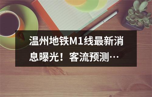 温州地铁M1线最新消息曝光！客流预测…