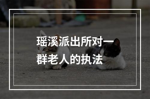 瑶溪派出所对一群老人的执法